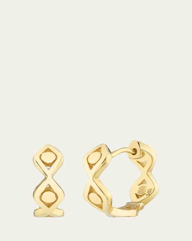 14k Evil Eye Huggie Hoop Earrings